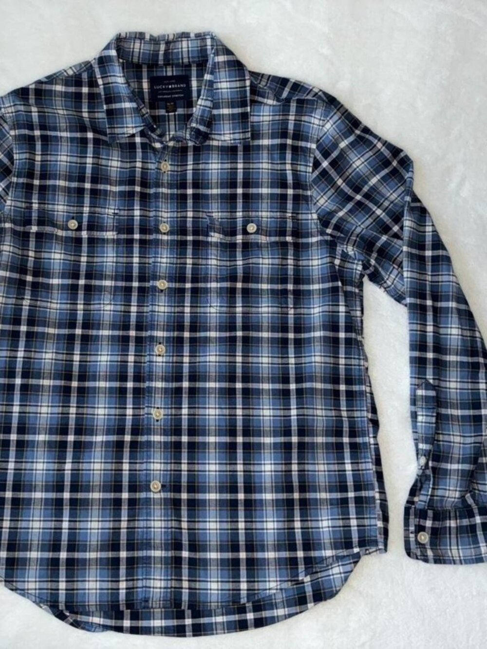Lucky Brand Men's Blue and Navy Shirt